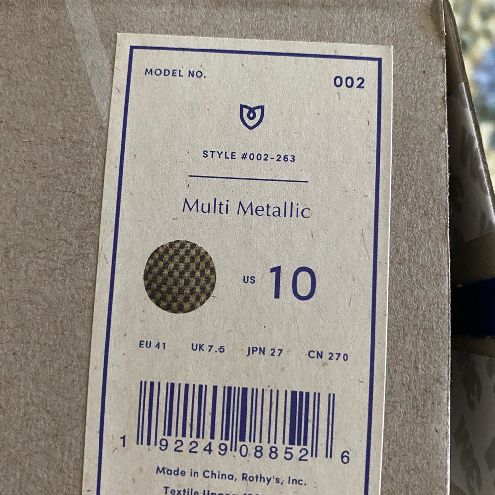 Rothys Multi Metallic Points BNIB! Size 10